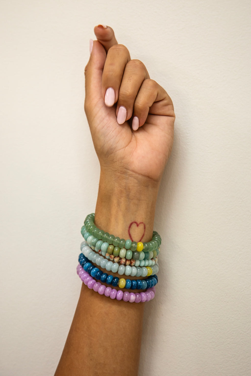 Semi Precious Rondelle beaded bracelets