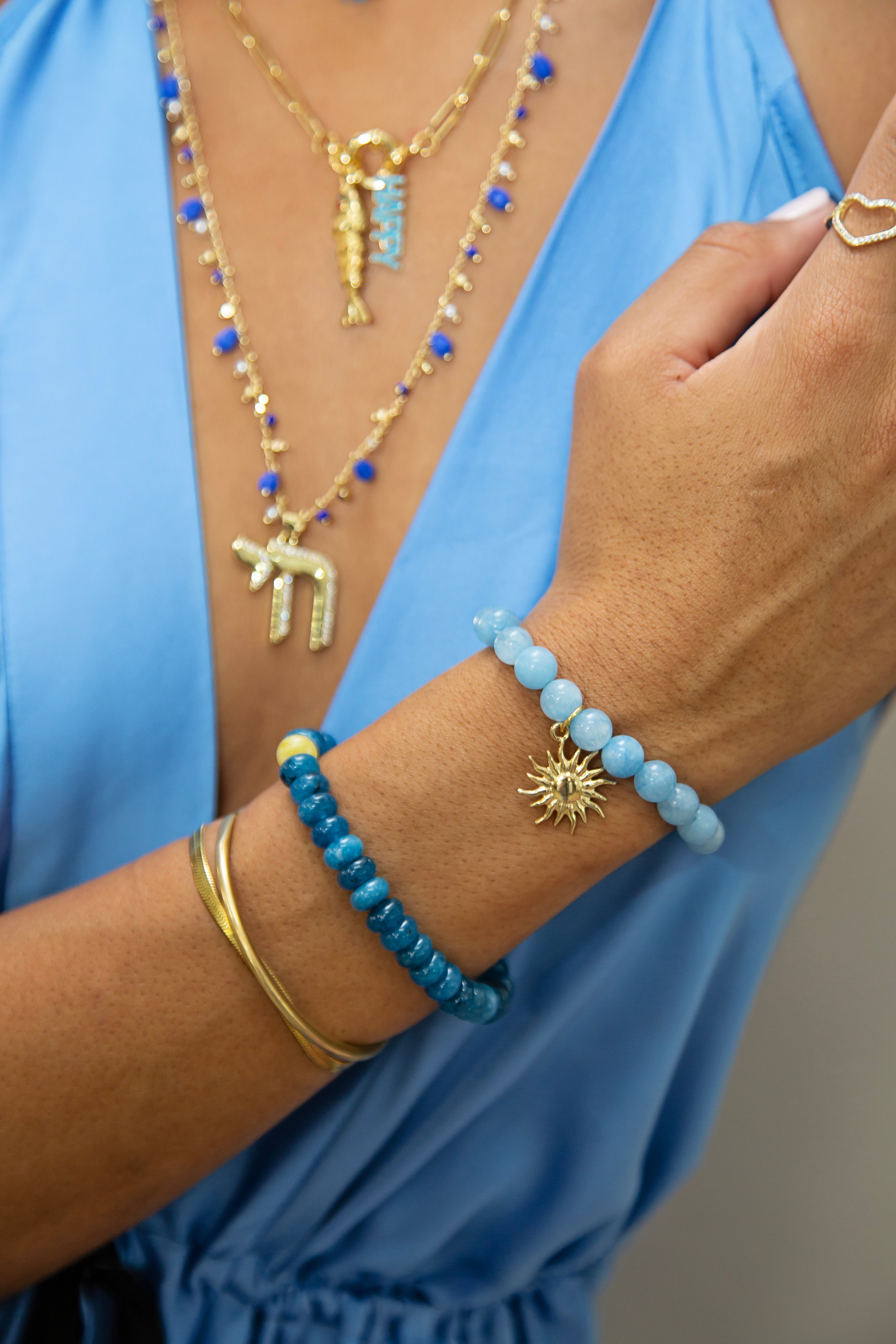 Semi precious rondelle bracelets